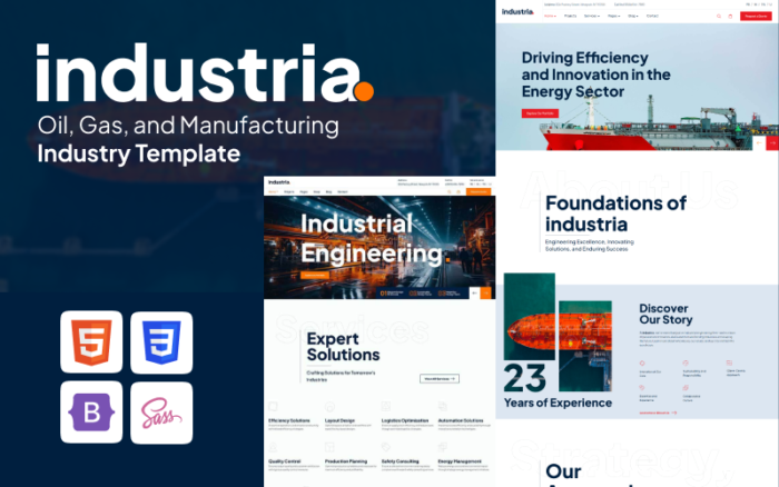 Industria - Modern Oil, Gas, and Industrial Engineering Bootstrap 5 & HTML5 Template Website Template