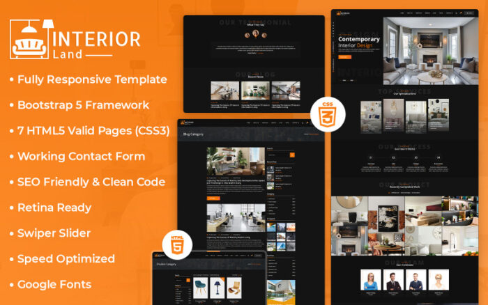 Interior-Land Responsive HTML Template Website Template