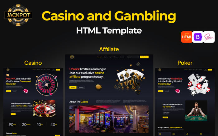 JACKPOT: Online Casino Affiliate , Gambling and Betting HTML Website Template