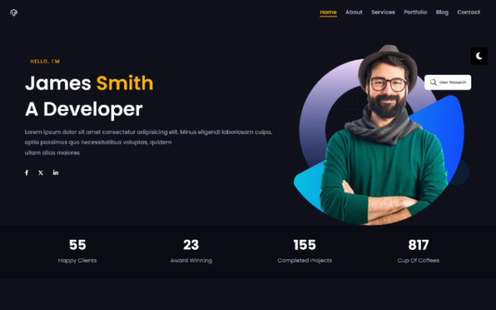 James Smith - Personal Portfolio Template Landing Page Template