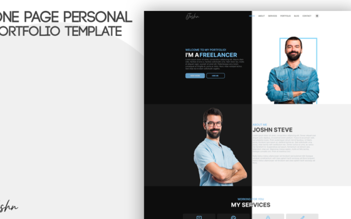 Joshn - One Page Portfolio Landing Page Template