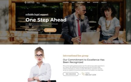 Justice - Attorney Agency HTML5 Landing Page Template