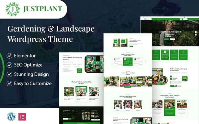 Justplant - Gardening & Landscape Elementor WordPress Theme