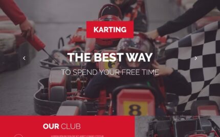 Karting Responsive Landing Page Template