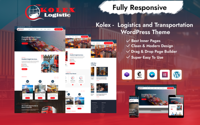 Kolex - Logistics and Transportation WordPress Theme