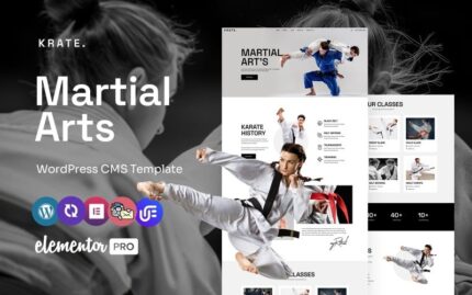 Krate - Martial Arts School And Training Multipurpose WordPress Elementor Theme WordPress Theme