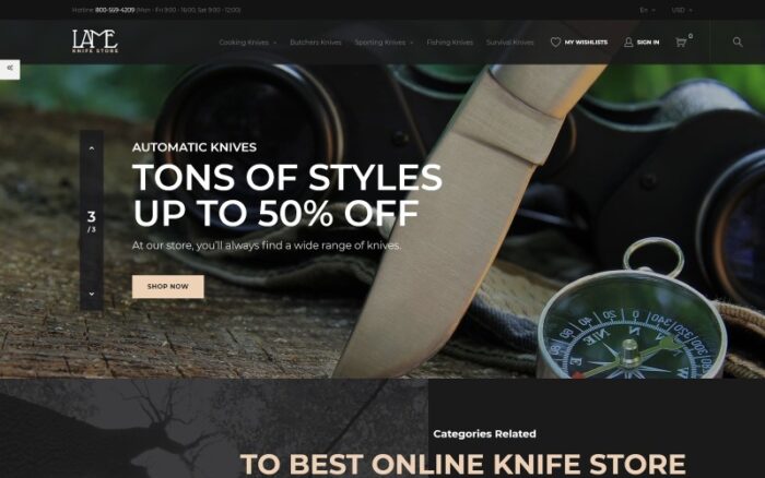 LAME - Knife Store PrestaShop Theme