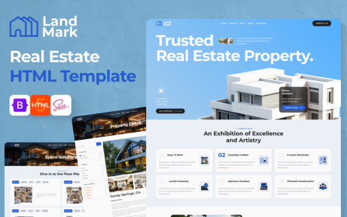 Land Mark - Real Estate Property HTML Template Website Template