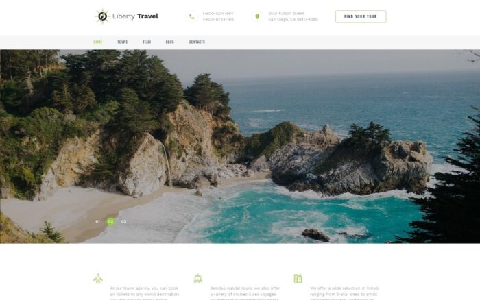 Liberty Travel - Travel Agency Modern HTML Bootstrap Landing Page Template