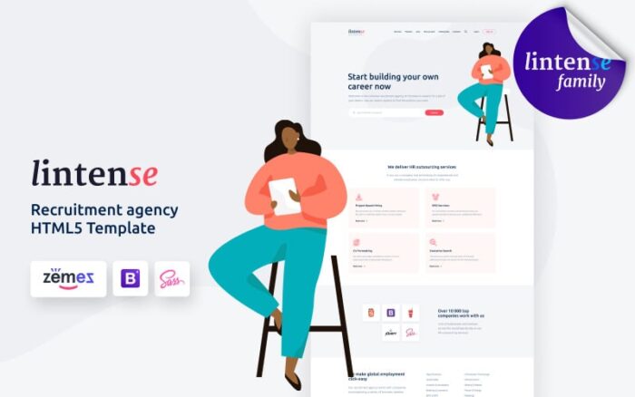 Lintense Recruitment Agency - Business HTML Landing Page Template