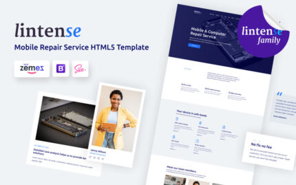 Lintense - Smartphone Repair Company Landing Page Template