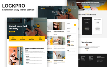 Lockpro – Locksmith & Key Maker Service HTML5 Template Website Template