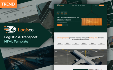 Logisco – Courier & Delivery Service HTML Template Website Template