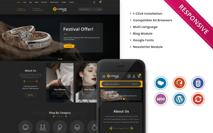 Luxolite - The Jewelry Store Woocommerce Responsive Theme WooCommerce Theme