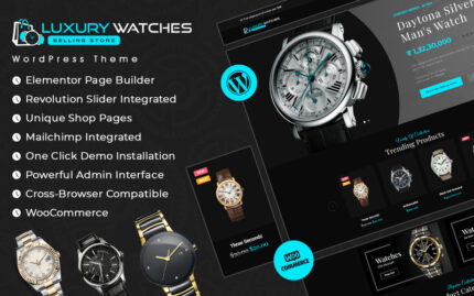 Luxury Watches Selling Store Elementor Woocommerce Theme WordPress Theme