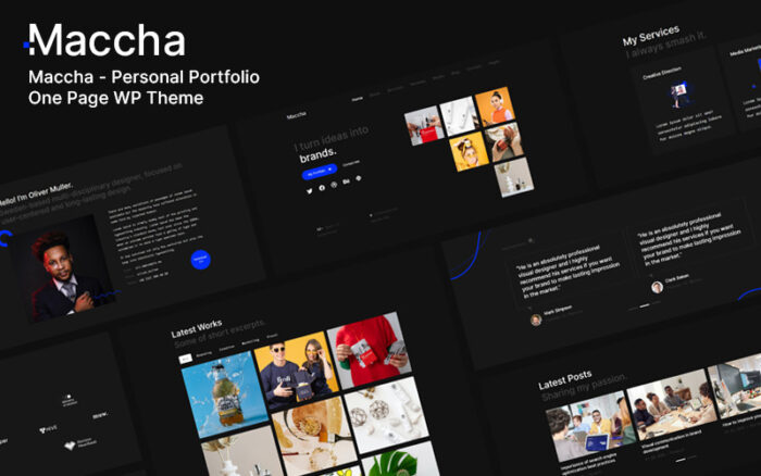 Maccha - One Page Personal Portfolio WordPress Theme