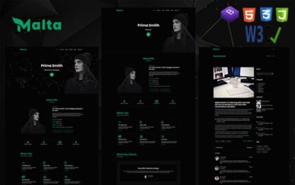 Malta | Personal Portfolio & Resume HTML5 Landing Page Template.