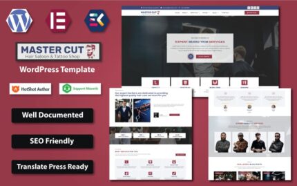 Master Cut - Barber, Hair Salon & Tattoo Shop WordPress Elementor Template WordPress Theme