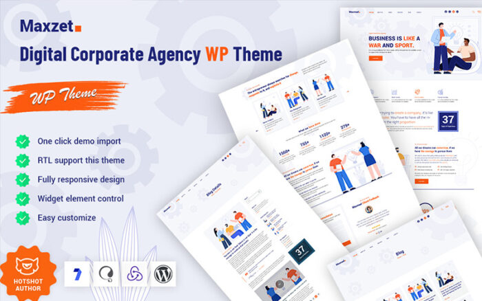 Maxzet - Digital Corporate Agency WordPress Theme