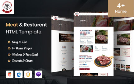 Meat Farm & Seafood Store Restaurant HTML5 Template Website Template