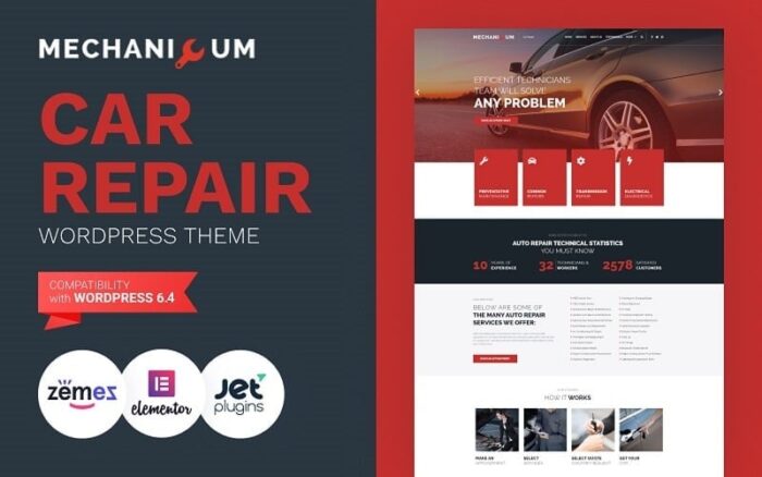 Mechanicum - Car Repair WordPress Elementor Theme WordPress Theme