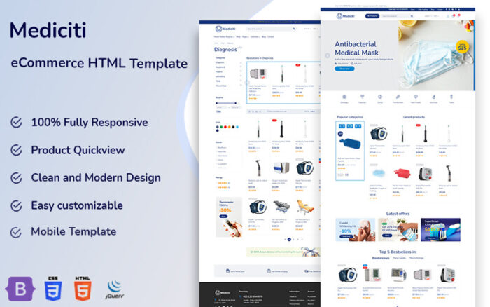 Mediciti - eCommerce HTML Template Website Template