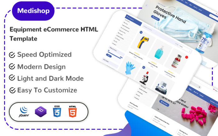 Medishop - Equipment eCommerce HTML Template Website Template