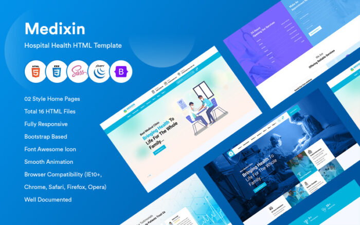 Medixin - Hospital Health HTML Template Website Template