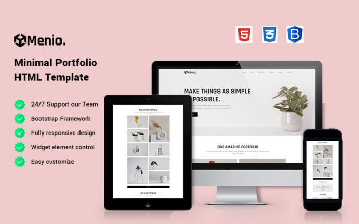 Menio - Minimal Portfolio Website Template