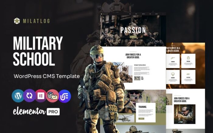 Milatlog - Military School Multipurpose WordPress Elementor Theme WordPress Theme