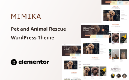 Mimika - Pet and Animal Rescue One Page WordPress Theme