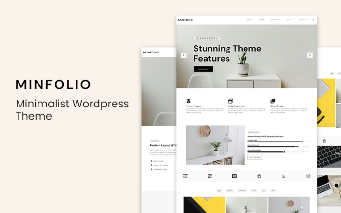 Minfolio - Minimalist Wordpress Theme WordPress Theme