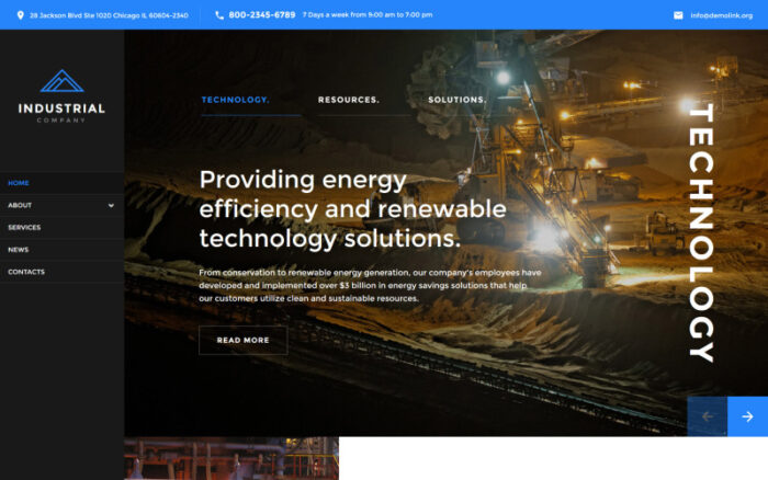 Mining Company Responsive Website Template