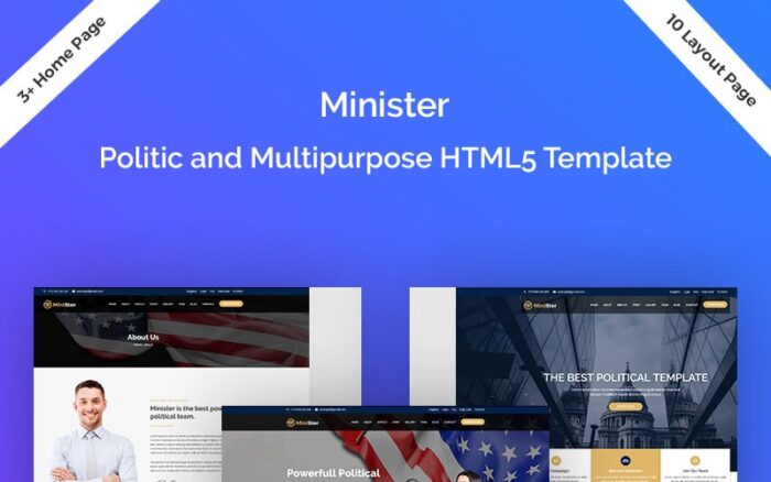 Minister-Political & Multipurpose Responsive Landing Page Template