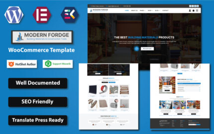 Modern Forge - Building Materials & Construction Tools Store WooCommerce Elementor Template WooCommerce Theme