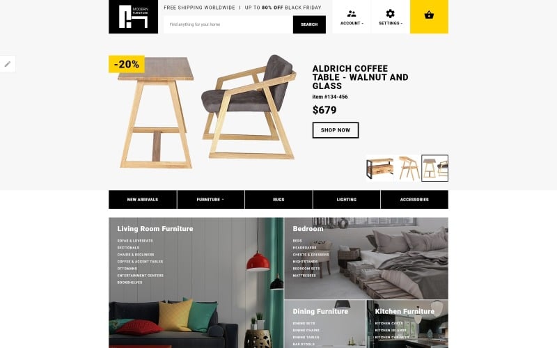 Modern Furniture - Interior & Home Decor Responsive OpenCart Template