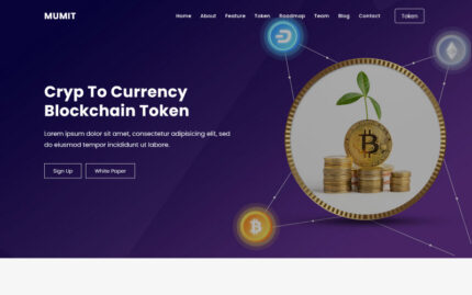 Mumit - ICO & Bitcoin Landing Page Template