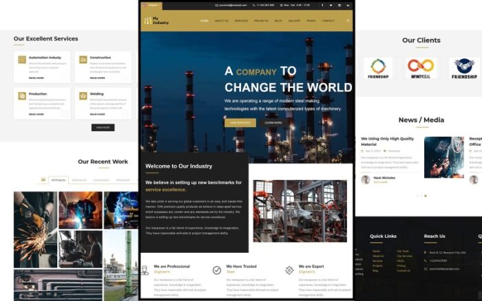 MyIndustry - Industrial Responsive Html Template Website Template