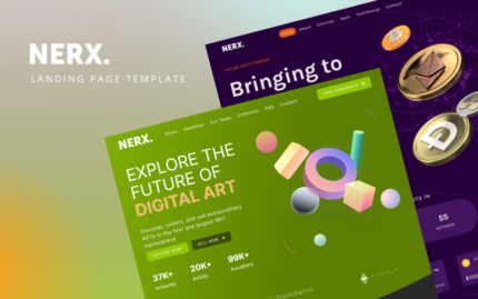 Nerx - Multipurpose Cryptocurrency & Nft Bootstrap Landing Page Template