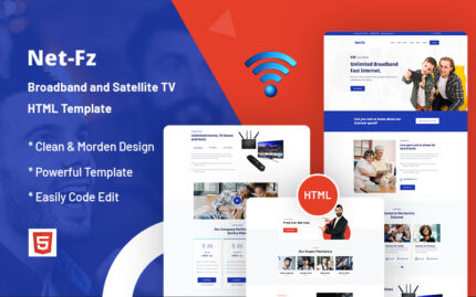 Netfz is Internet, Broadband and Satellite TV Website Template