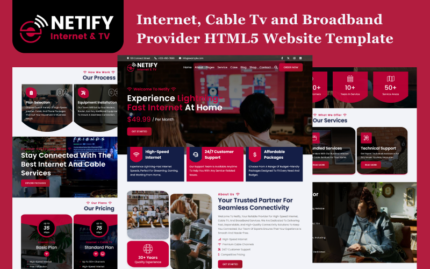 Netify - Internet, Cable Tv and Broadband Provider HTML5 Website Template