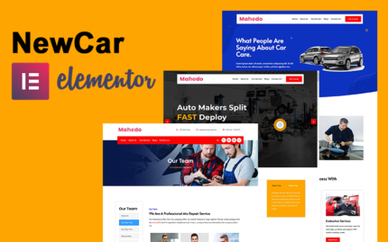 Newcar - Car wash and mechanic Elementor WordPress Theme