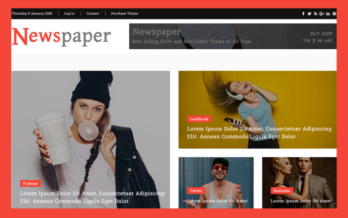 Newspaper Blog & Magazine HTML5 Template Website Template