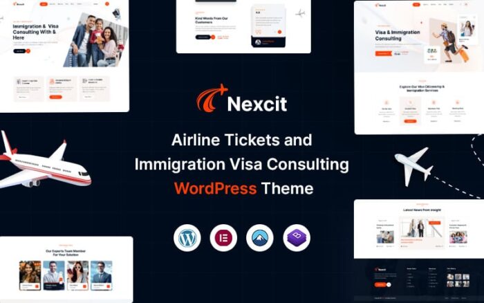 Nexcit – Airline Tickets and Immigration Visa Consulting WordPress Theme