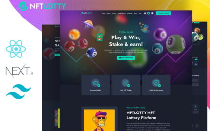 Nftlotty - NFT lottery Landing pages + NextJS + TailwindCSS Landing Page Template