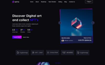 Nifto - NFT Creator WordPress Theme