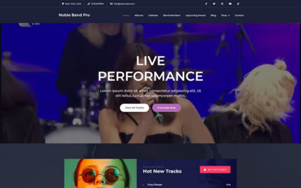 Noble Band Pro - Elementor Music WordPress Theme