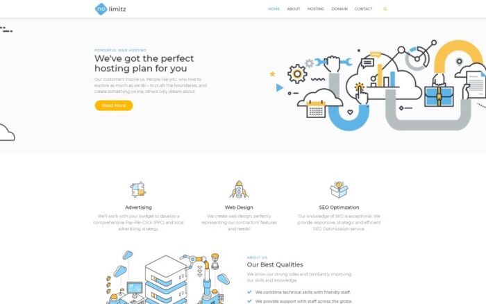 NoLimitz - Hosting WordPress Elementor Theme WordPress Theme