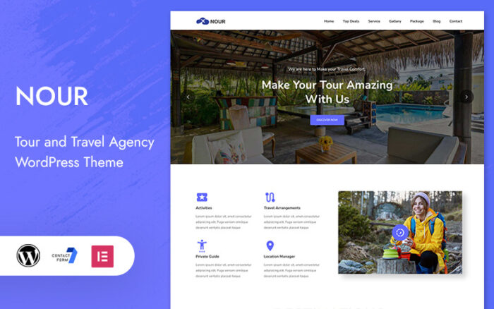 Nour - Tour and Travel Digital Agency WordPress Theme