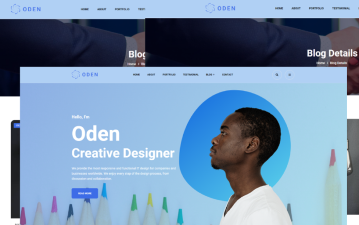 Oden - Personal Portfolio HTML Template Website Template